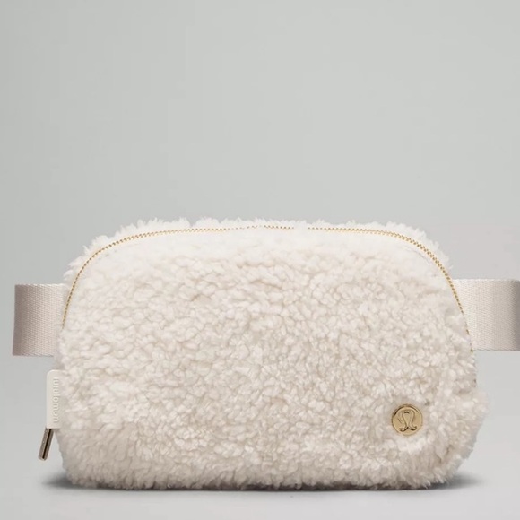lululemon athletica White Fleece belt Bag white/gold